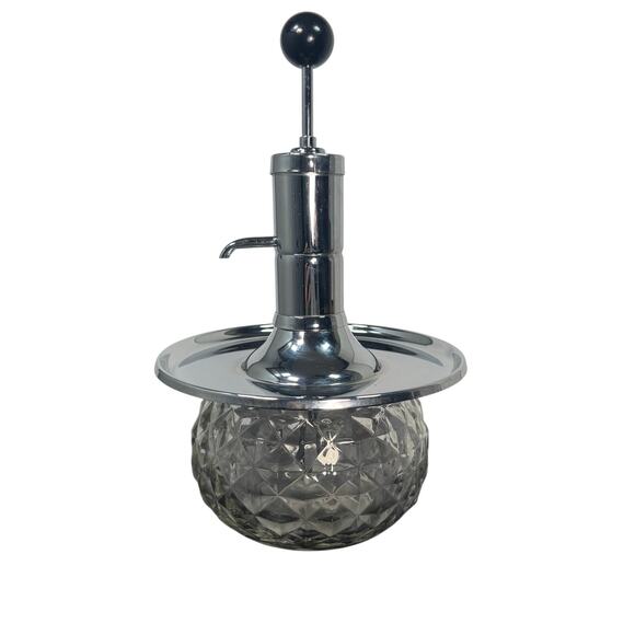 Vintage Park Sherman Glass & Chrome Pump Liquor Dispenser Mid Century Barware - Picture 5 of 7